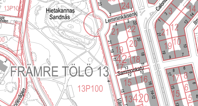 Kuvituskuva kiinteistökartasta karttapalvelussa.